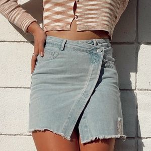 Le Lis Light Blue Mini Skirt